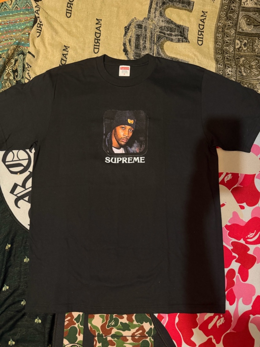 Supreme Black Portrait Logo Short Sleeve Tee